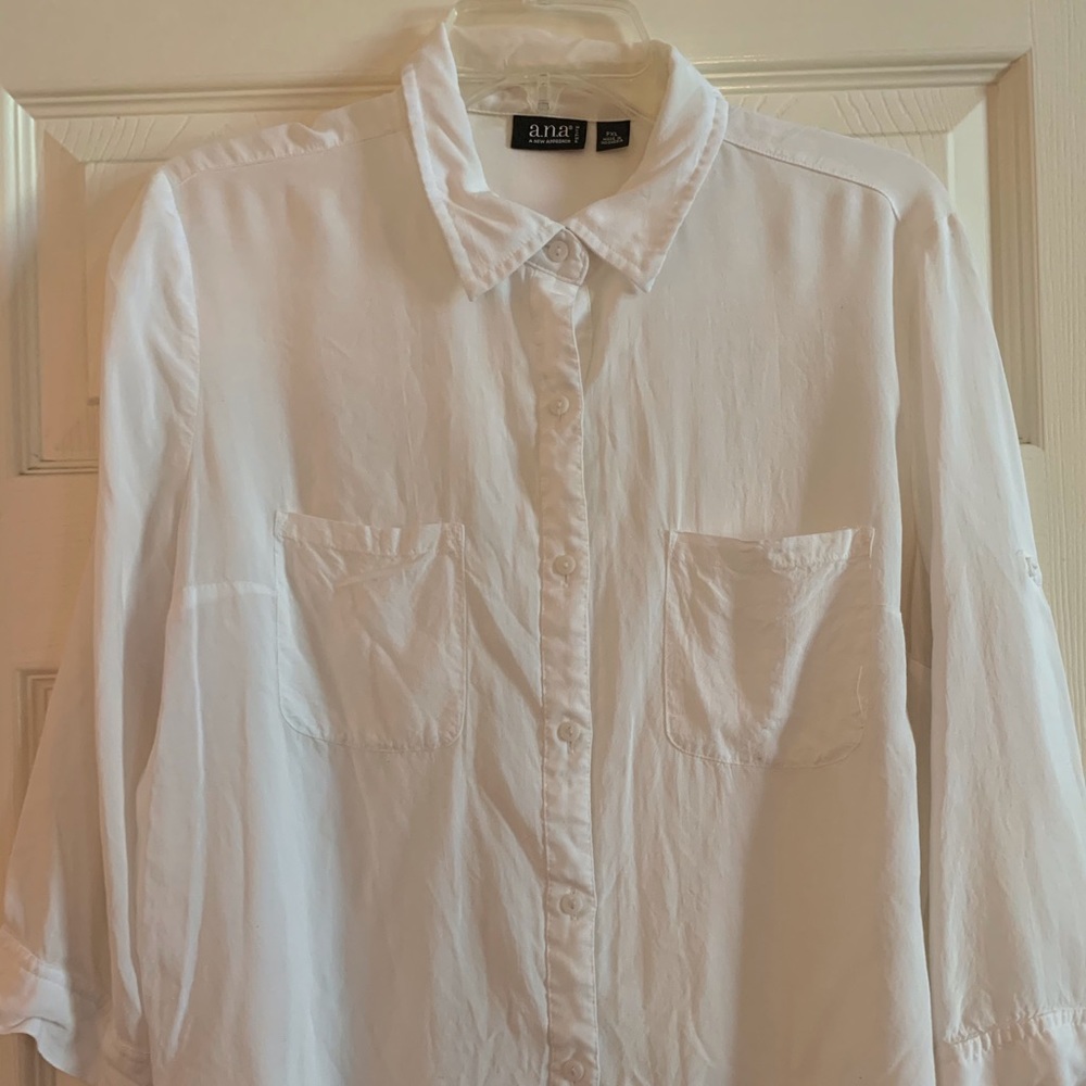 White button down blouse